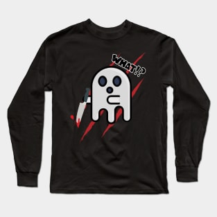 What?  Murderous Boo With Knife  Funny halloween costuem gift Long Sleeve T-Shirt